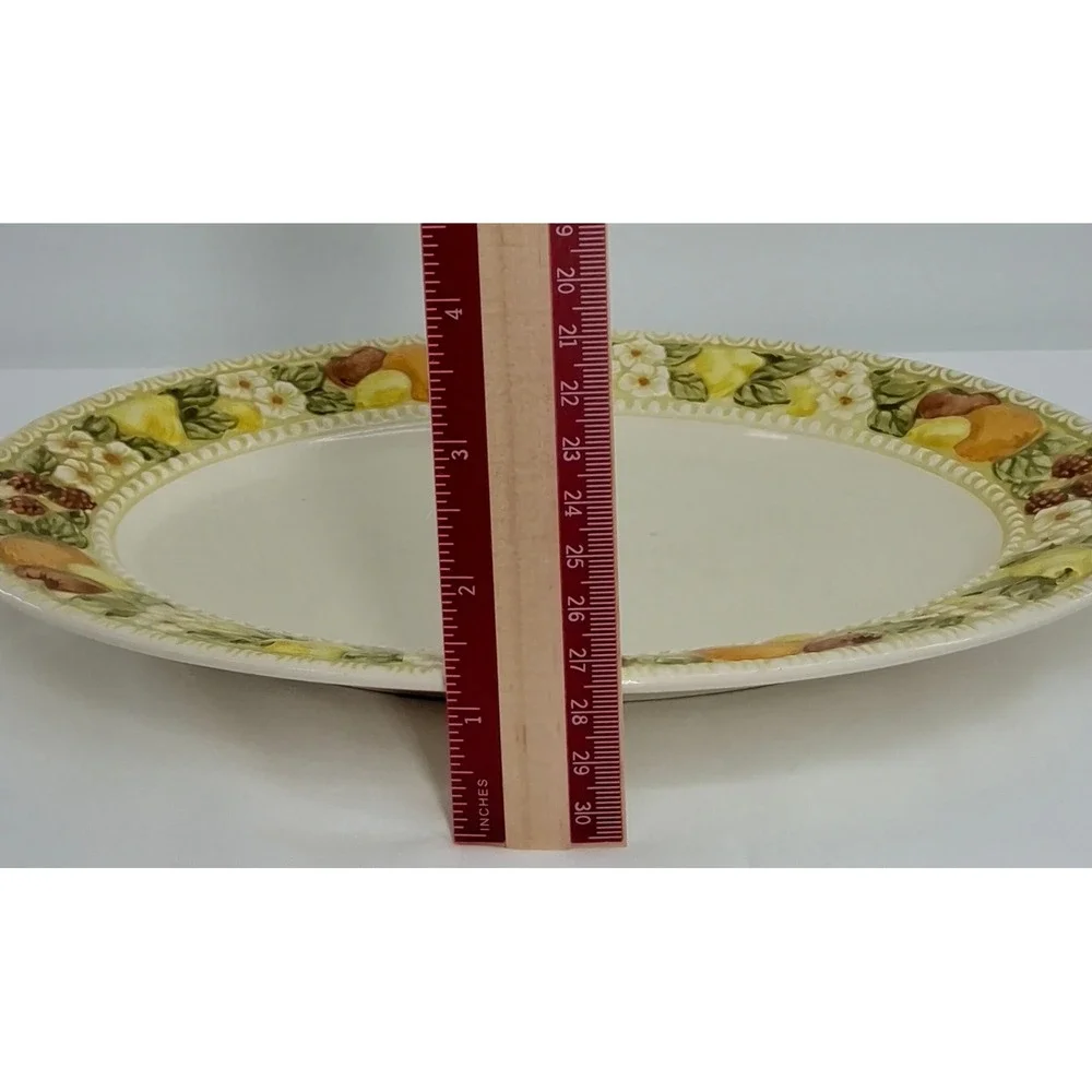 Vtg Metlox Poppytrail Vernon Ware Oval Platter Della Robbia 11
